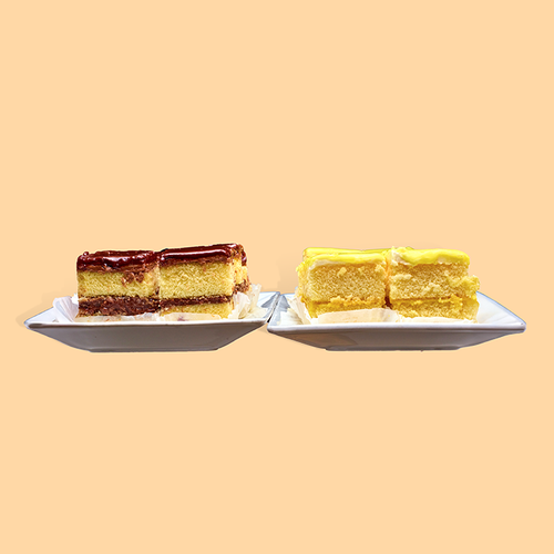 Chocolate and Lemon Doberge Squares