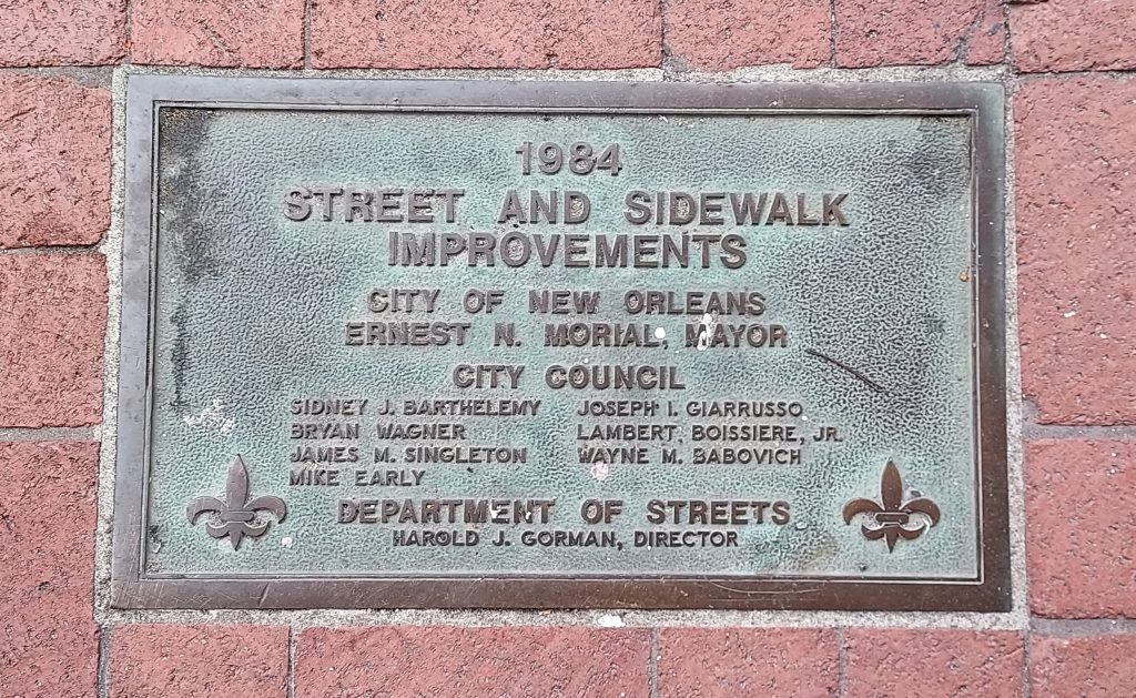 New Orleans’ Warehouse District has evidence everywhere of its transformational 1984 World’s Fair. These plaques along the street show the work that went into preparing for the Exposition.