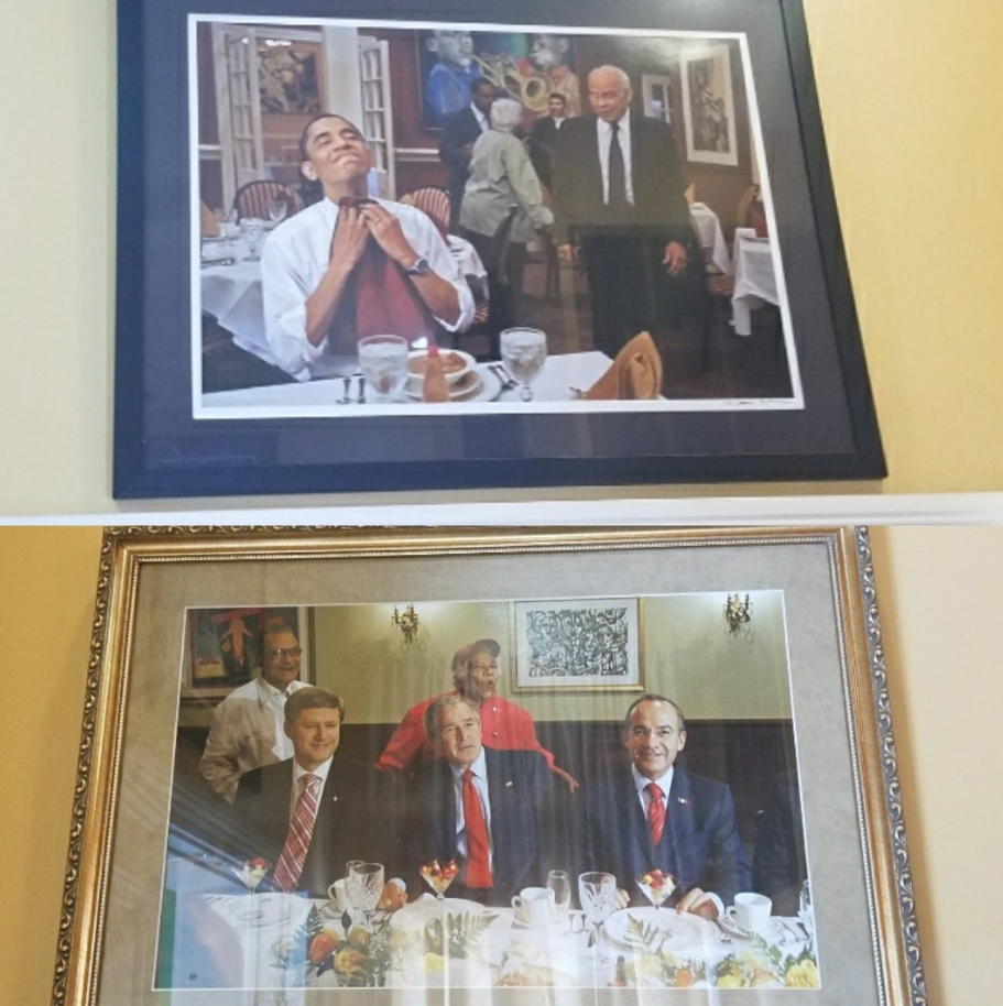 Presidents Obama and Bush each visited Dooky Chase’s Restaurant on their visits to New Orleans.