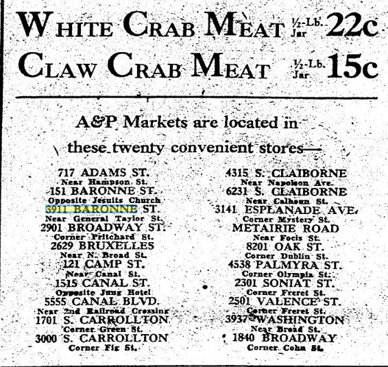 An ad from the September 24, 1931 edition of the New Orleans Item.
