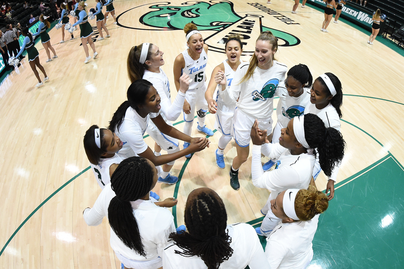 Tulane women’s basketball team preparing for a home game. Go Green Wave!