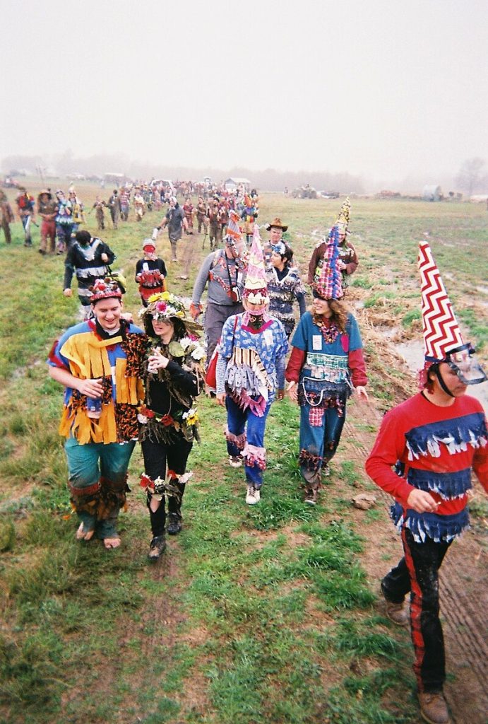 Participants of the 2013 Faquetaigue Courir de Mardi Gras.