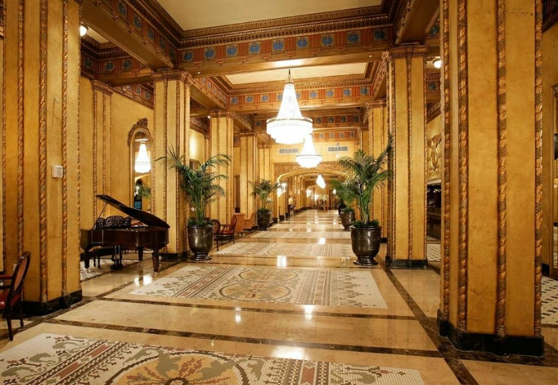 The lobby of The Roosevelt Hotel.  Formerly the Fairmont Hotel, which housed President Carter on October 21, 1980.