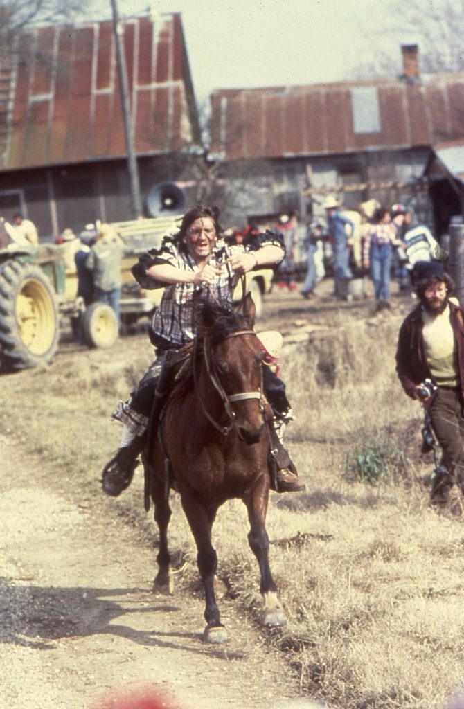 Man riding horse at Cajun Mardi Gras festival, 1990.