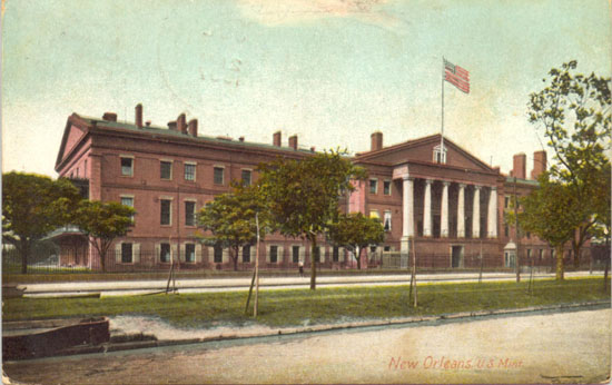 This postcard from 1907 shows the Old U.S. Mint shortly before it was decommissioned by the federal government.